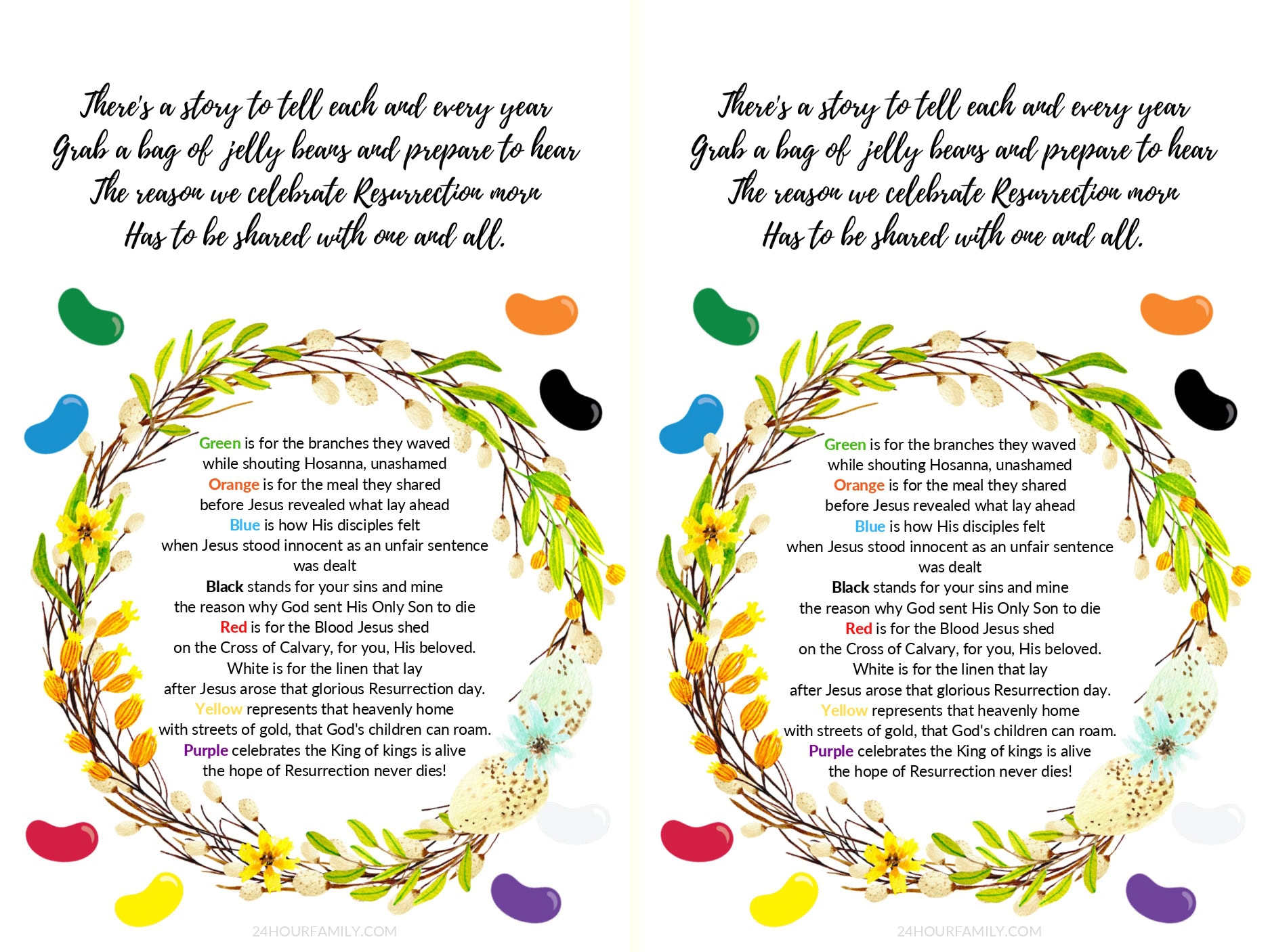 Explaining Easter to a Child Using the Jelly Bean Poem (Free Printable)