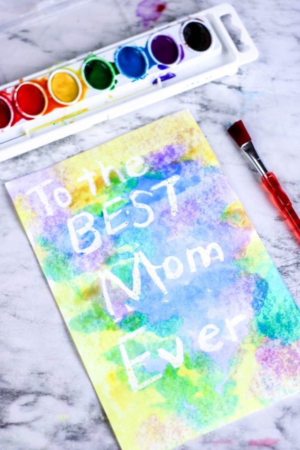 Mother's Day card made from watercolors