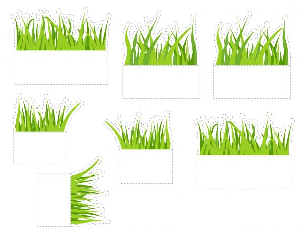 Grass cutout for rainforest diorama