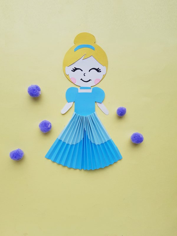Cinderella paper doll craft for kids princess crafts Disney crafts
