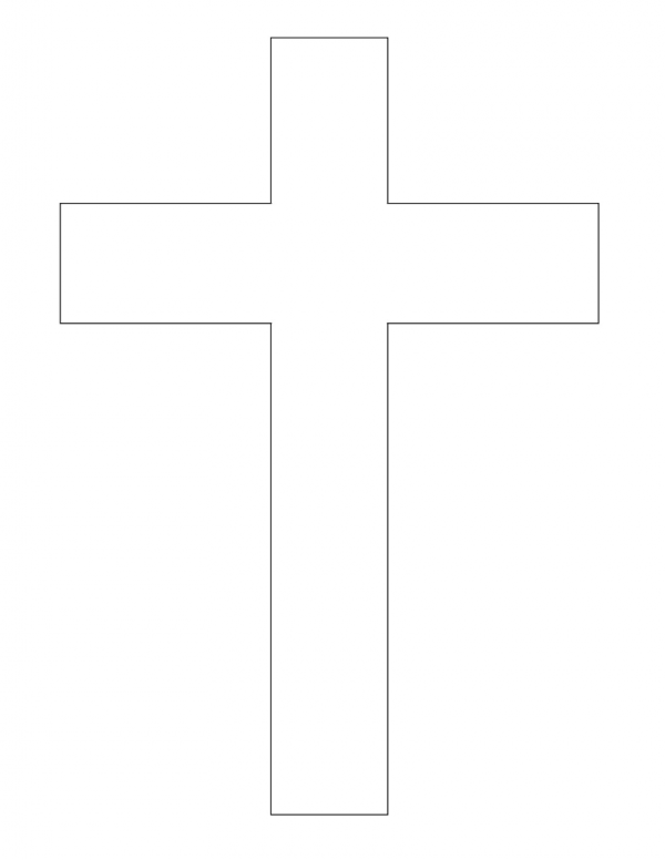 cross template cross outline 8 inches by 10 inches use for easter crafts, church projects, free printables, easter or cross cards