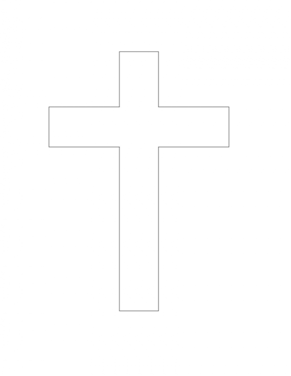 cross template 6 x 8 inches cross outline for easter crafts, church crafts, cards, easter projects
