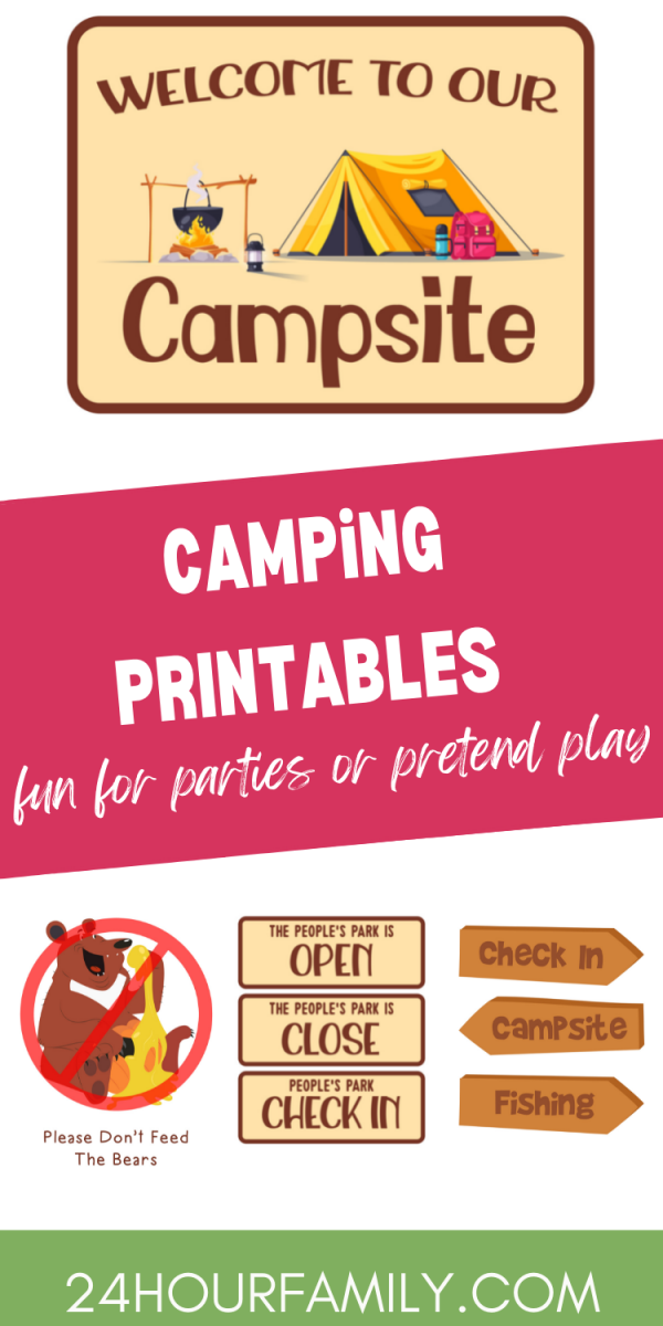 welcome to our campsite camping printable