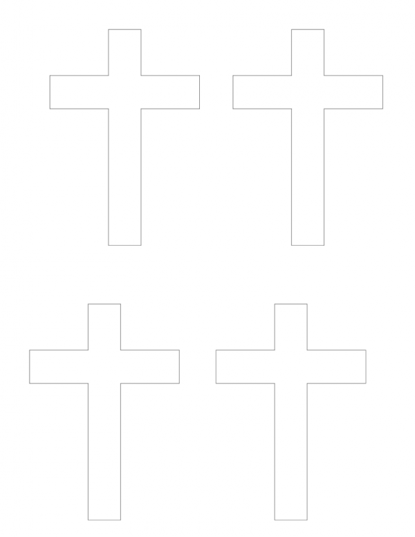 cross template size 3 x 5 inches cross outlines with png background 