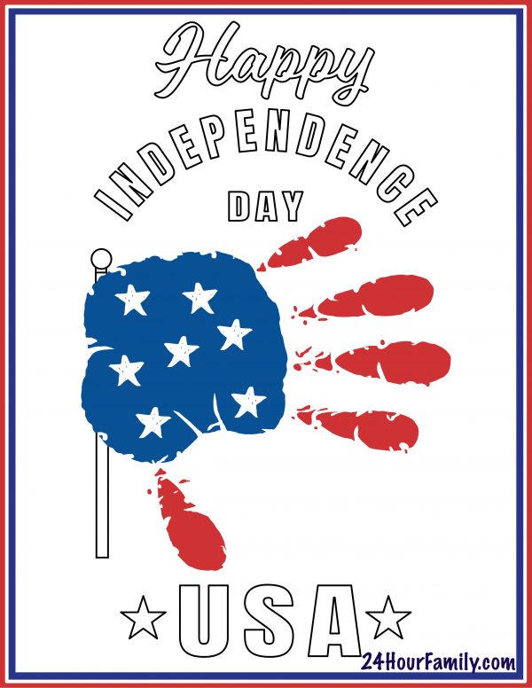 happy Independence Day crafts handprint art for kids and preschoolers