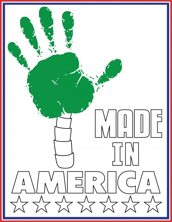 July 4th crafts for kids hand print art made in America crafts