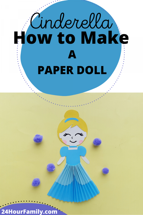 cinderella craft paper doll fun activity for kids Disney crafts princess craft