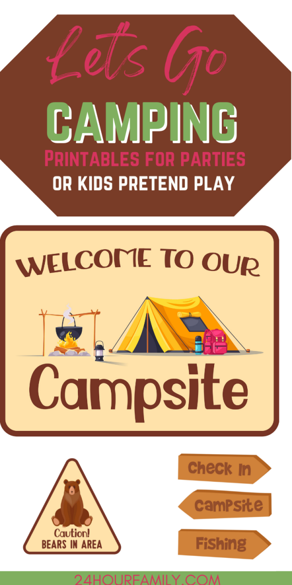 let's go camping printables for kids indoor camping parties 