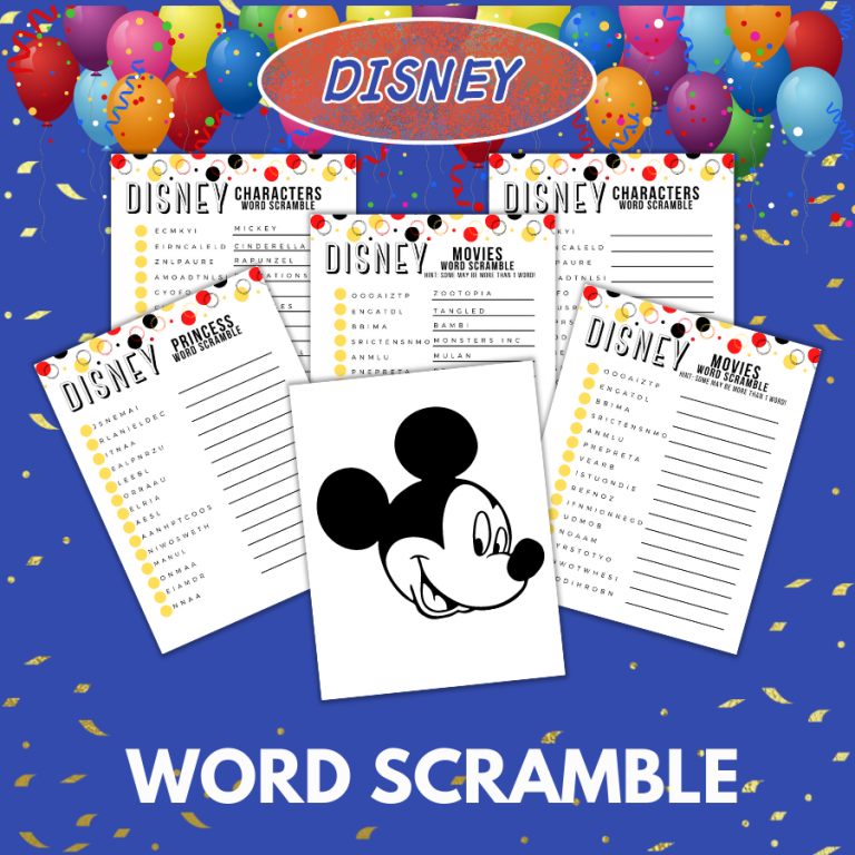 Free Disney Word Scramble Plus Free Printable