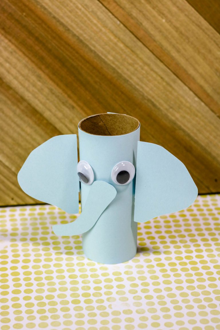 toilet paper roll elephant craft with free elephant template