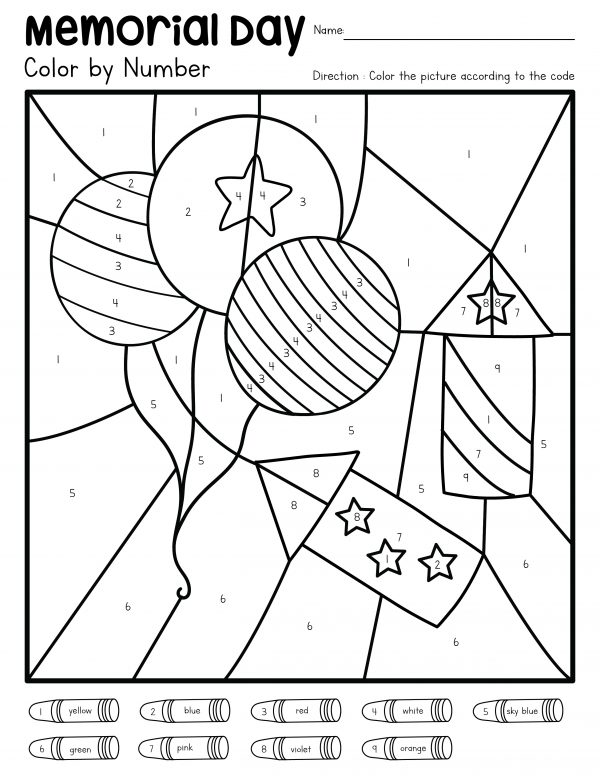 Memorial Day worksheets coloring pages