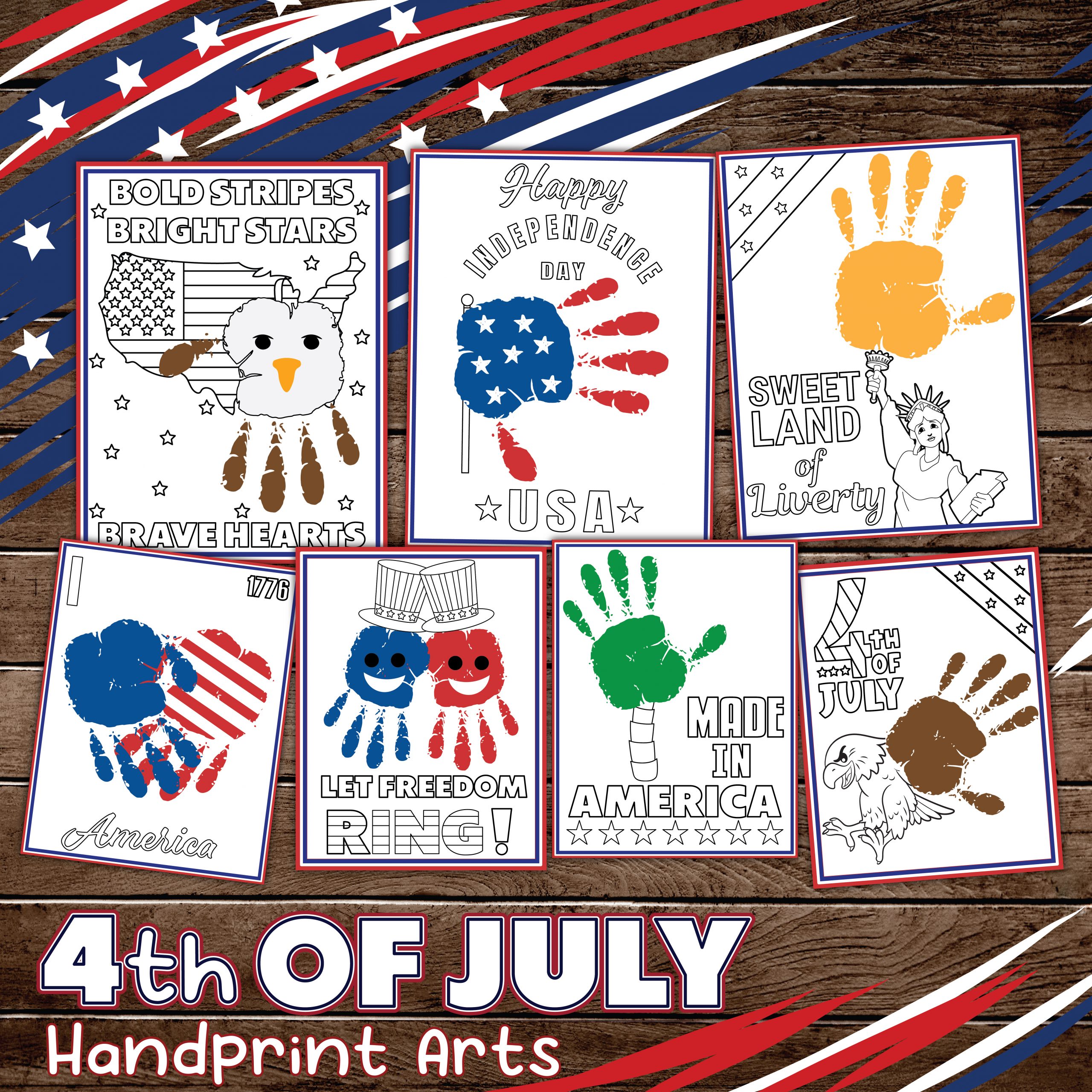 Hand Print Art for Kids to Celebrate July the 4th