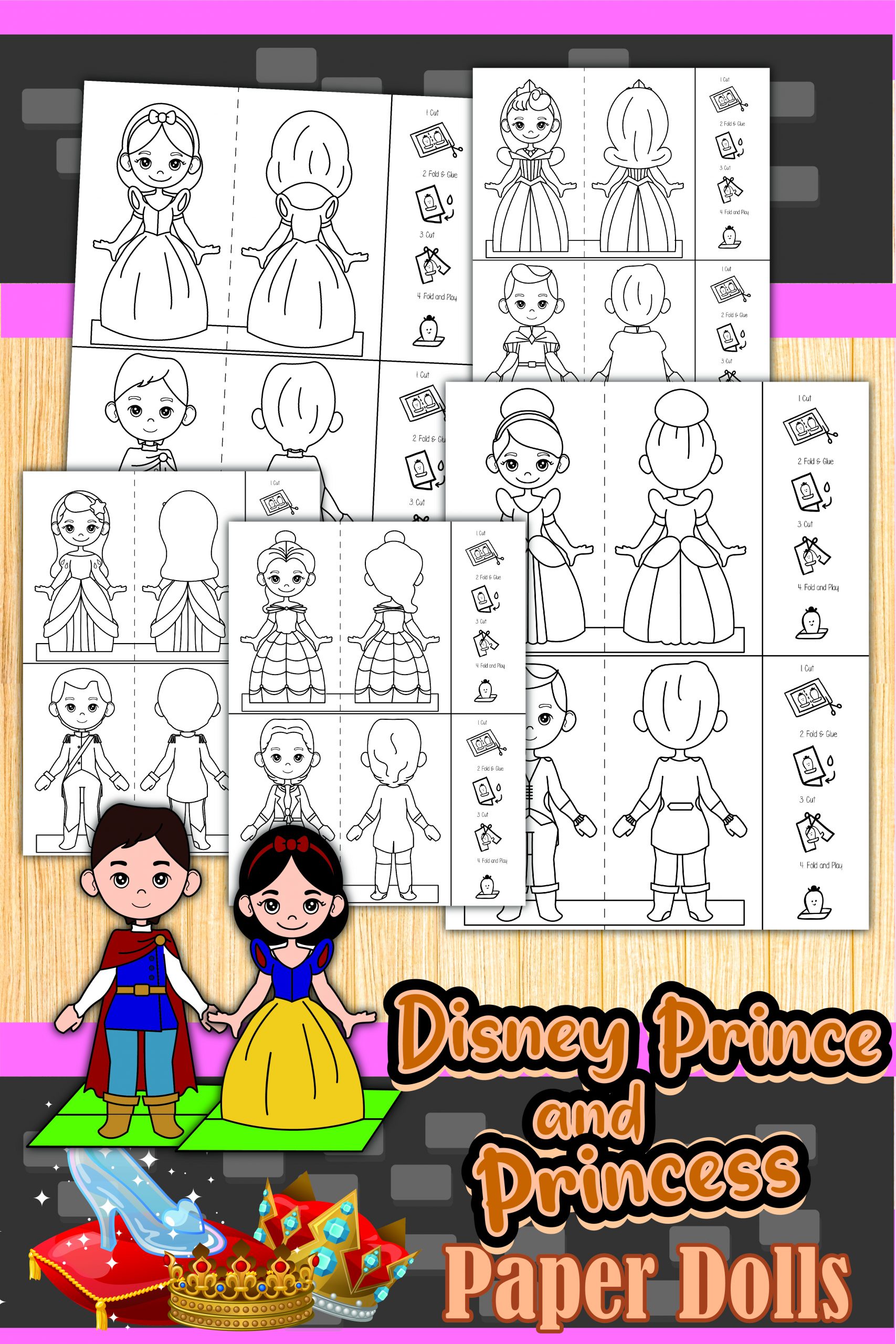 Disney Princess Paper Doll Printable: Cut and Color
