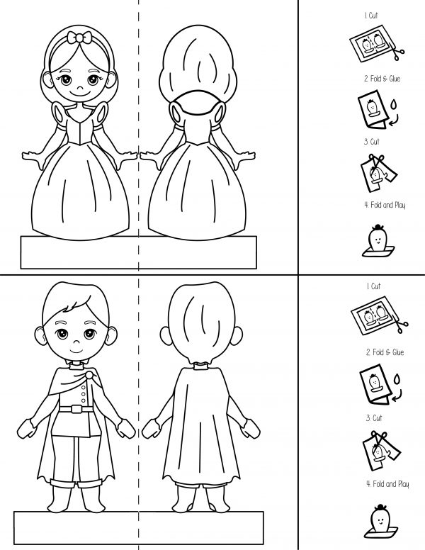 Snow White paper doll printable pdf free download