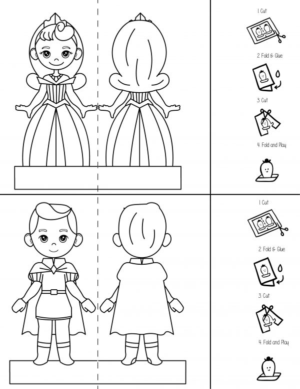 princess aurora paper doll printable free pdf download