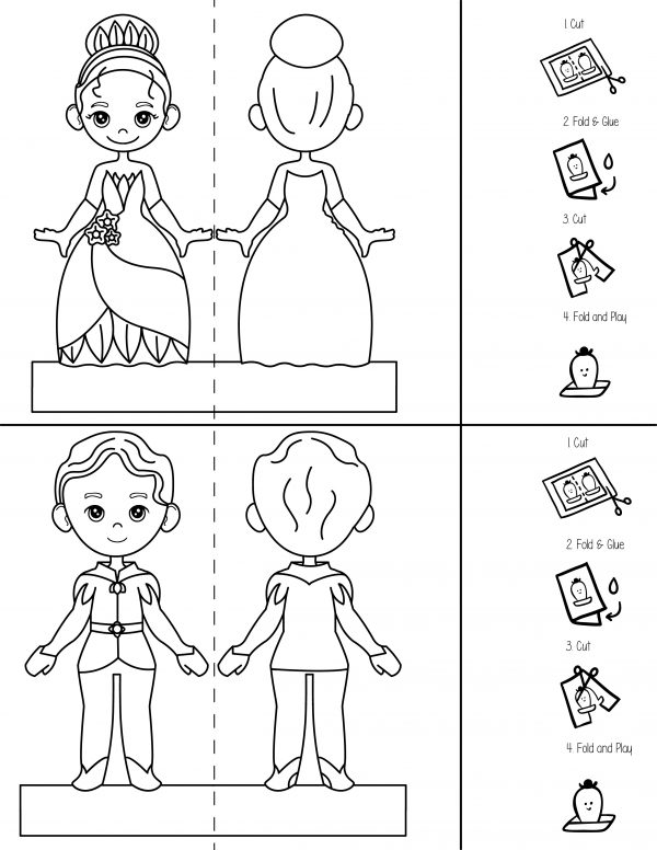princess Tiana paper doll free printable download pdf paper dolls