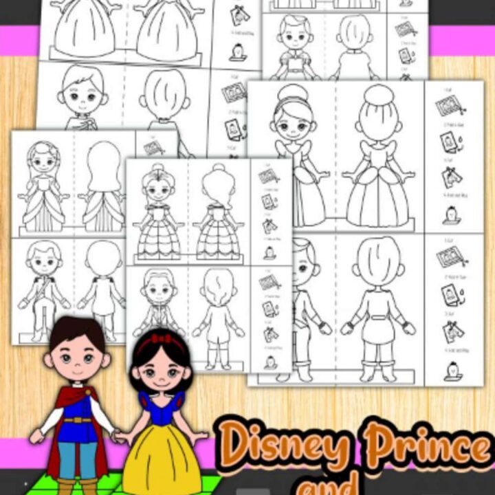 Standing Princess and Prince Paper Dolls