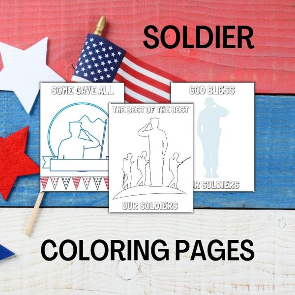 soldier coloring pages for Memorial Day for kids and preschoolers and kindergarten