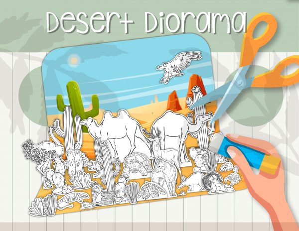 free printable pdf desert diorama for kids to use for class projects and learning