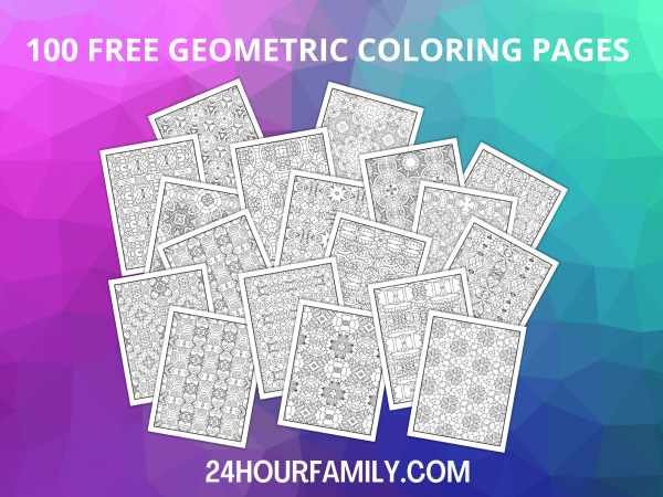 100 free geometric coloring pages