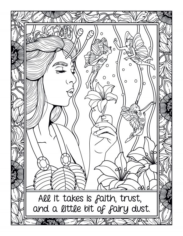 fairy aesthetic coloring sheet