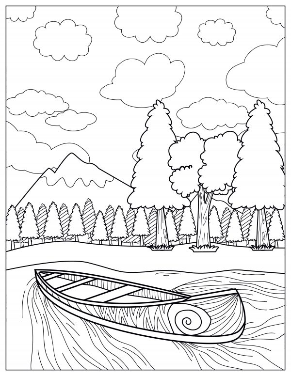 aesthetic outdoor coloring page