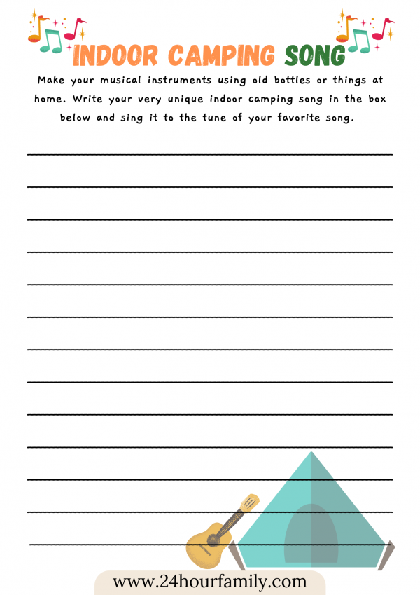 write a camping song free printable