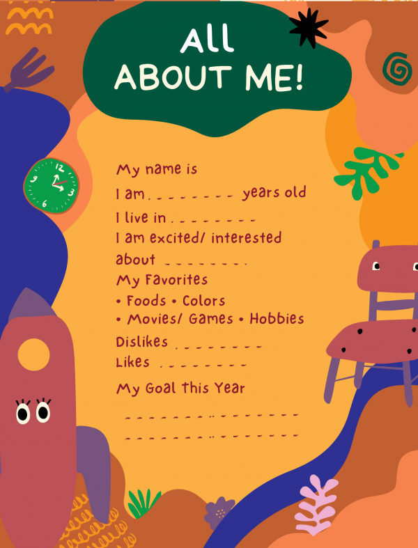 all about me first day of school printable