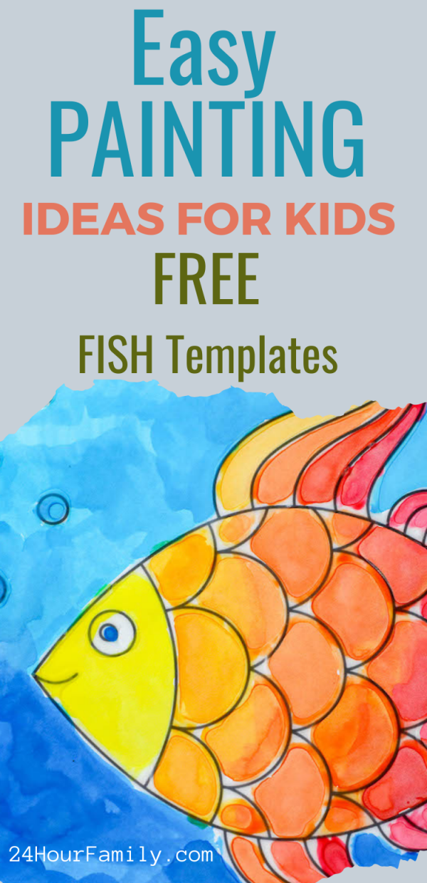 easy paintings for kids fish outline, fish template, rainbow fish template, rainbow fish outline