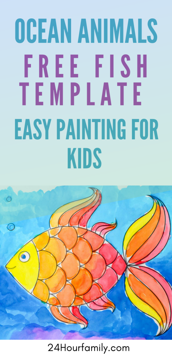 free fish template to paint ocean animals for kids easy painting for kids, free dolphin template, free seahorse template, free coral reef template