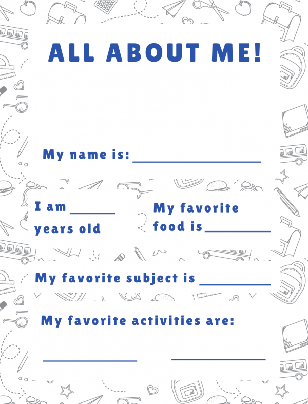 The All About Me worksheets are also ideal to use to interview your own children and for homeschool moms to use at the beginning of the school year in their homeschool classroom.