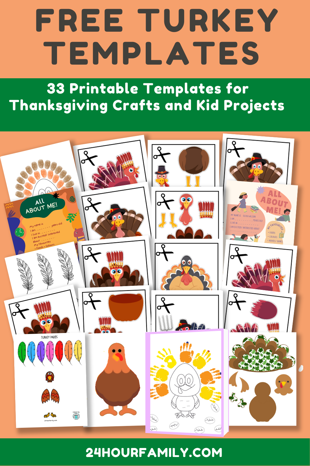 33 Printable Turkey Template Options for Crafts