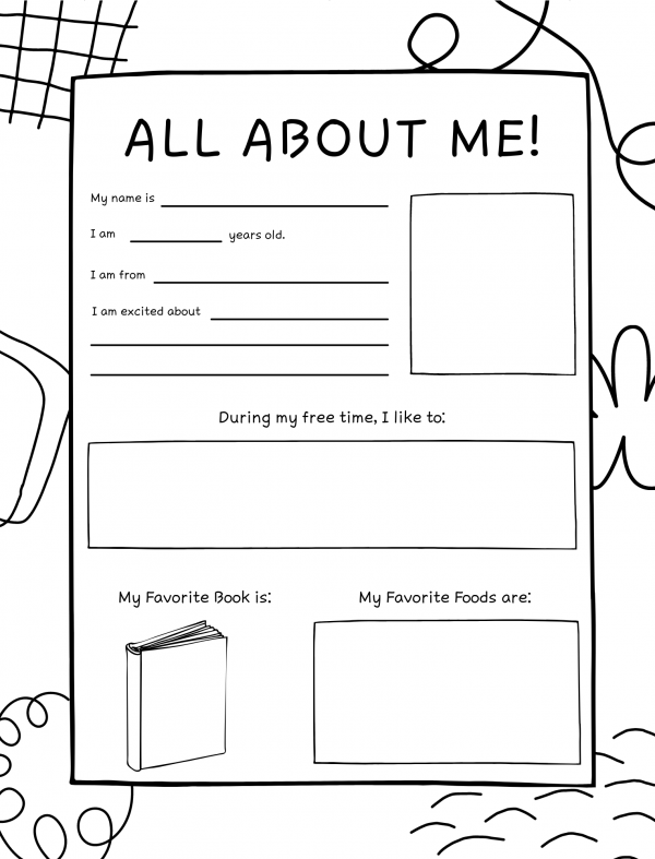 printable all about me worksheet all about me sheet