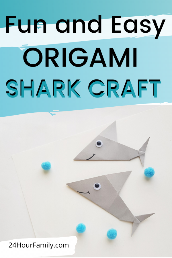 shark easy origami shark craft easy for kids to make kids origarmi