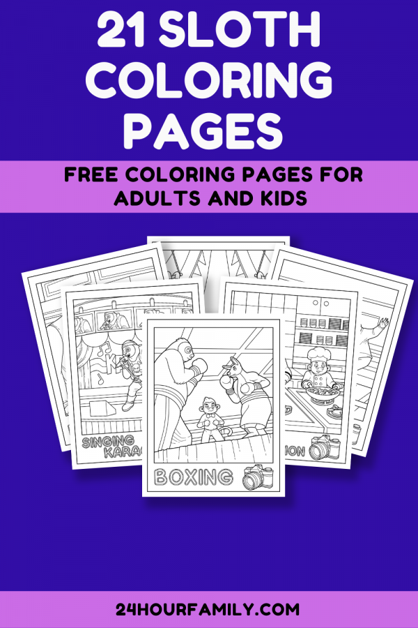 21 free coloring pages for adults and kids sloth coloring pages
