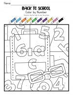 Back to School Color by Number Coloring Pages - 24hourfamily.com