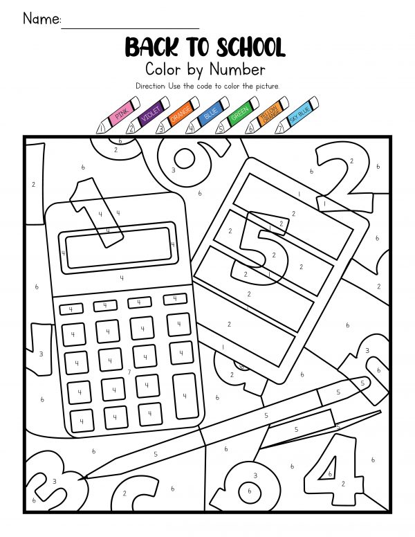 color number 1 color by number preschoolers color by number cute
