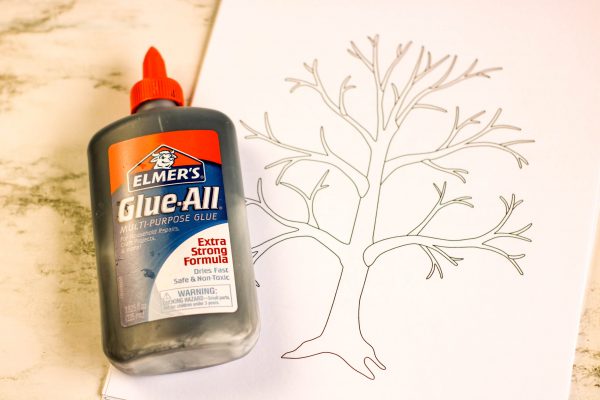 free tree template for painting crafts glue art blue line crafts and black line painting 