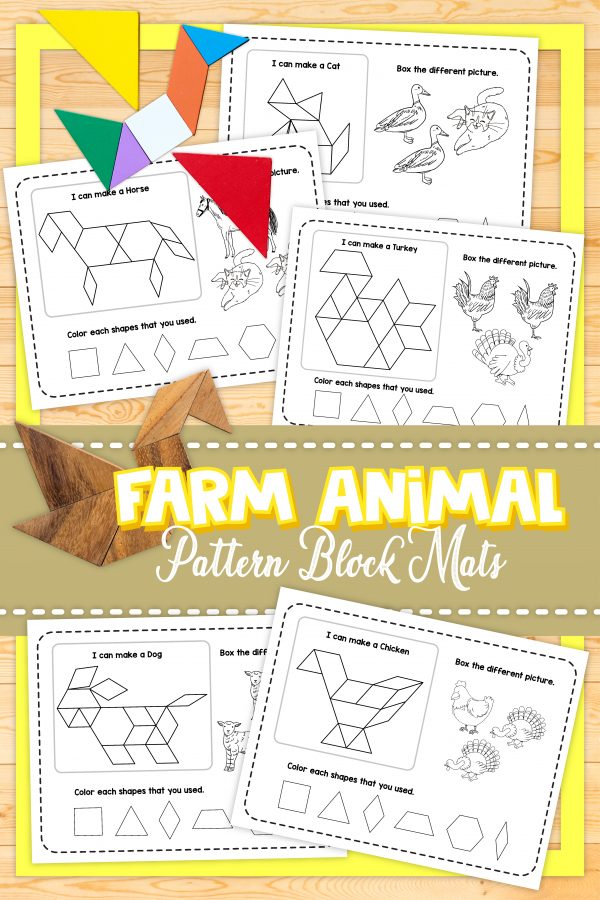 farm animal pattern blocks free printable pdf download pattern block picture