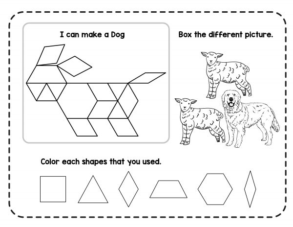 dog pattern blocks printable goat pattern blocks printable