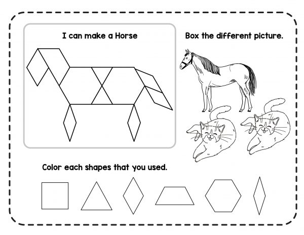 horse pattern blocks printable blocks pattern pattern blocks cards
