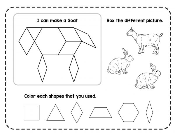 goat pattern blocks printable free printable template pdf pattern blocks pattern block art