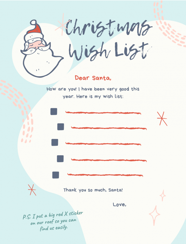 christmas shopping list template