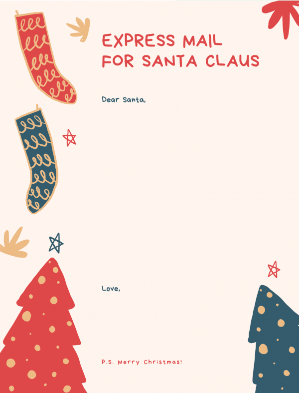 express mail for Santa Claus printable santa letter