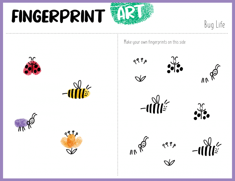 Bugs Life Fingerprint Art (Free Printable)