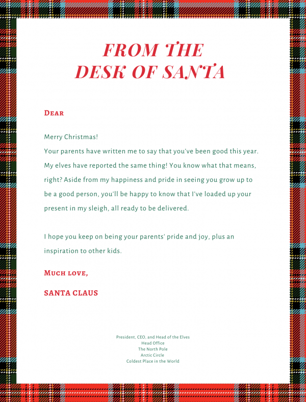 free printable fill in the blank letter from santa template