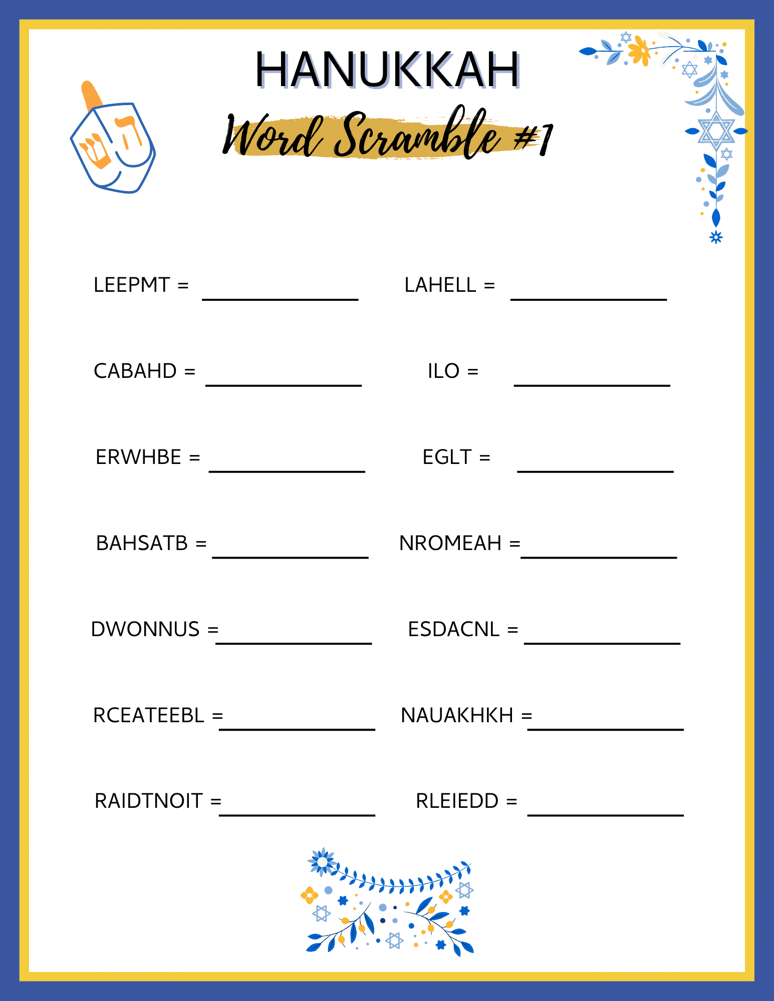10 Free Printable Hanukkah Activity Sheets - 24hourfamily.com