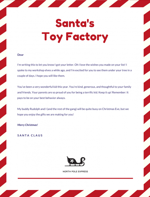 santa's toy factory free printable fill in blank letter from santa template