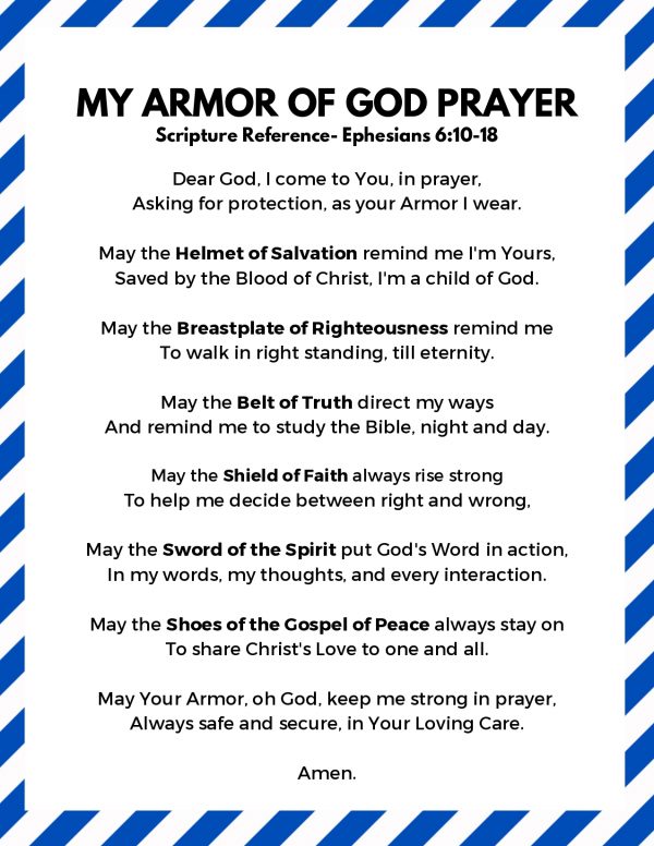 armor of god prayer spiritual warfare armor of god