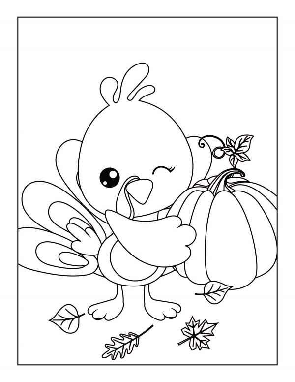 easy turkey coloring pages